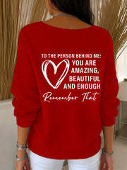 Women's Dear Person Behind Me You Matter Printed V-Neck Ribbed Top