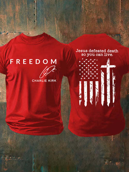 Men's Freedom Is Not Free R.I.P Charlie Kirk Short Sleeve T-shirt