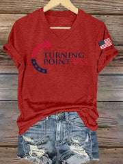 Women's Charlie Kirk Turning Point USA Trump Commemorative T-Shirt