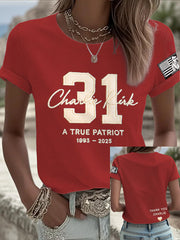 Women's Freedom True Patriot Memorial Printed T-shirt