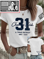 Women's Freedom True Patriot Memorial Printed T-shirt