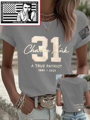 Women's Freedom True Patriot Memorial Printed T-shirt