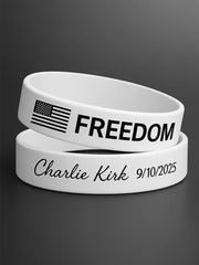 Unisex Freedom Is Not Free This is the Turning Point R.I.P Charlie Kirk Print Silicone Wristband