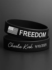 Unisex Freedom Is Not Free This is the Turning Point R.I.P Charlie Kirk Print Silicone Wristband