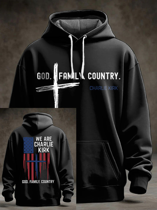 Men's Charlie Kirk Oversized Drop-Shoulder Hoodie