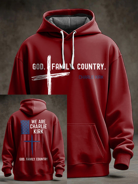Men's Charlie Kirk Oversized Drop-Shoulder Hoodie