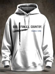Men's Charlie Kirk Oversized Drop-Shoulder Hoodie