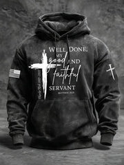 Men's Well Done Good And Faithful Servant Charlie Kirk Oversized Drop-Shoulder Hoodie With Pockets