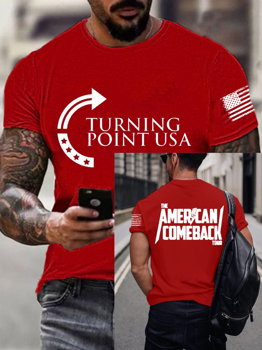 Men's Limited Edition Charlie Kirk US Comeback Tour Shirt T-shirt