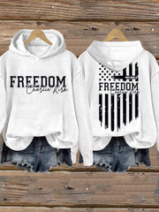 Women's Freedom USA Flag Print Hoodie