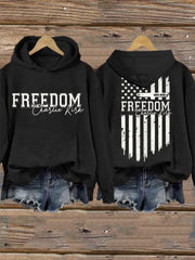 Women's Freedom USA Flag Print Hoodie