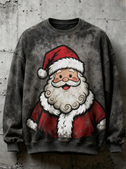 Men's Vintage Christmas Santa Claus Print Casual Sweatshirt